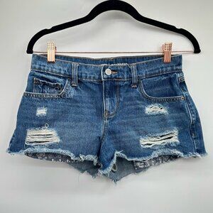 Old Navy Cut-Off 2" Beach Exposed Paisley Print Pockets Boyfriend Shorts Size 0